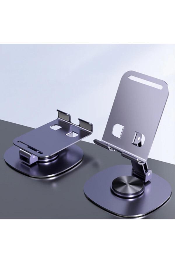 Coverzone Tok Alüminyum Stand Çok İşlevli Döner Tablet Pc Akıllı Telefon Standı Mini Boy K72 Mor Renk - Image 1