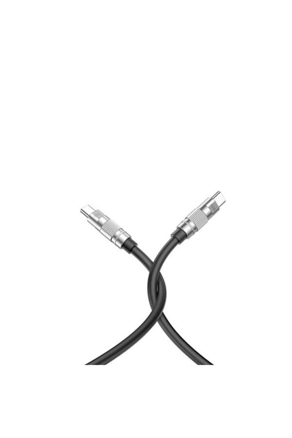 Xo Nbq228B Siyah Type-C Type-C 60W Silikon Şarj Kablosu - Image 1