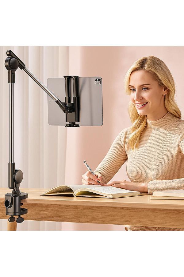 Coverzone 12.9 İnçe Kadar Tabletler İçin Zm-050 Stant, Yüksekliği Ayarlanabilir, Mafsallı Tasarım - Image 1