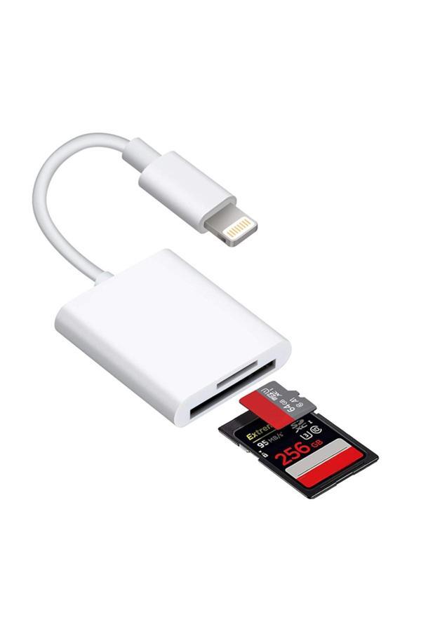 Coverzone Lightning Girişli İphone 11 12 13 14 Uyumlu Kart Okuyucu Sd Kart Ve Mikro Sd Adaptörü S101 - Image 1