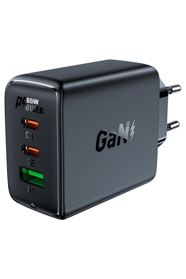 Acefast Duvar Şarj Cihazı Type-C Ve Usb Çıkış Pd65W Telefon Ve Tablet Usb C Hızlı Şarj Başlığı A41 - Image 1