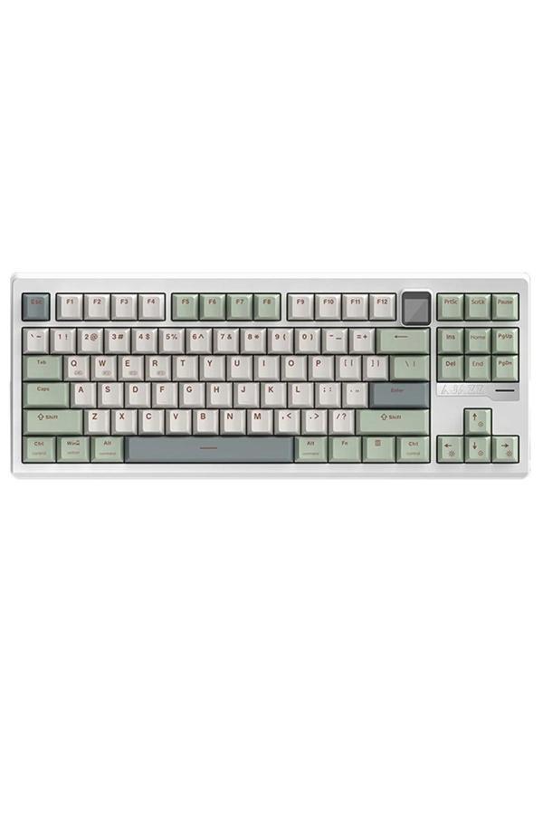 Coverzone Ajazz Qs87 Max Alüminyum Alaşımlı Tft Ekranlı Custom Mekanik Klavye Yeşil Beyaz - Image 1