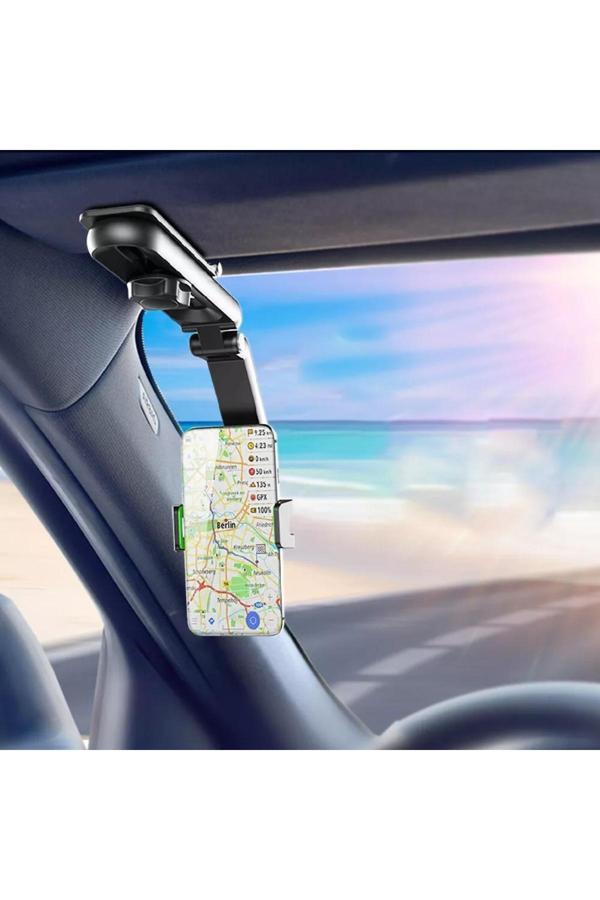 Coverzone Araç İçi Telefon Tutucu  Araç Güneşlik Montaj İster Selfie Çubuğu İster Masaya Montaj  Sun-Mlt-33 - Image 1