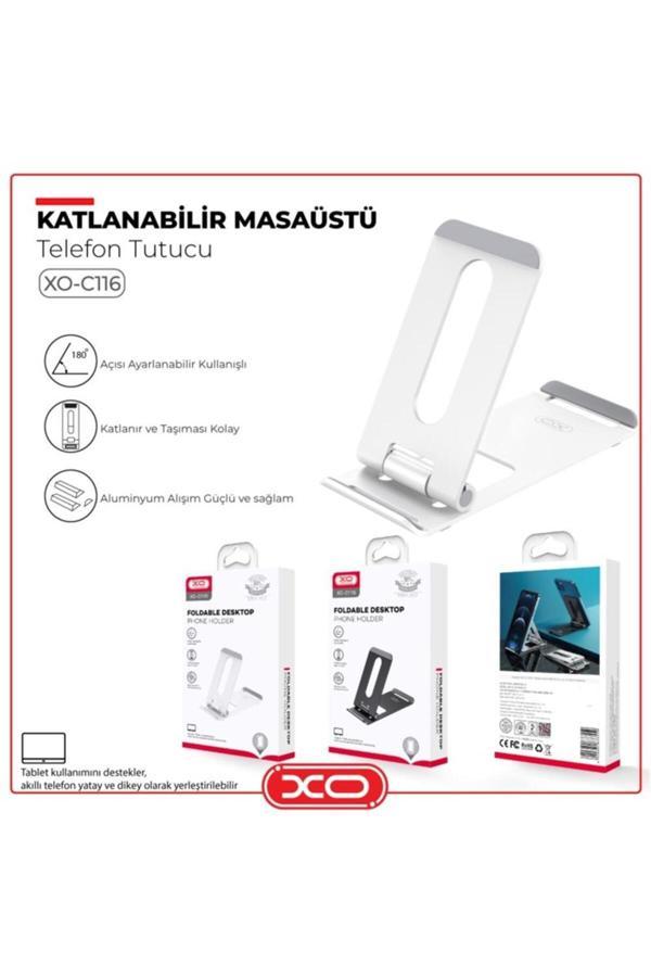 Xo -C116 Silver Katlanabilir Masaüstü Telefon Tutucu - Image 1