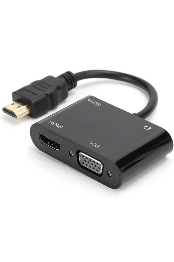 Coverzone 1080P 2İn1 Hd'Den Vga Hdmi To Vga Dönüştürücü Projeksiyon Hd Ürünleri Vga Ürünlerini Bağlama Zr724 - Image 1