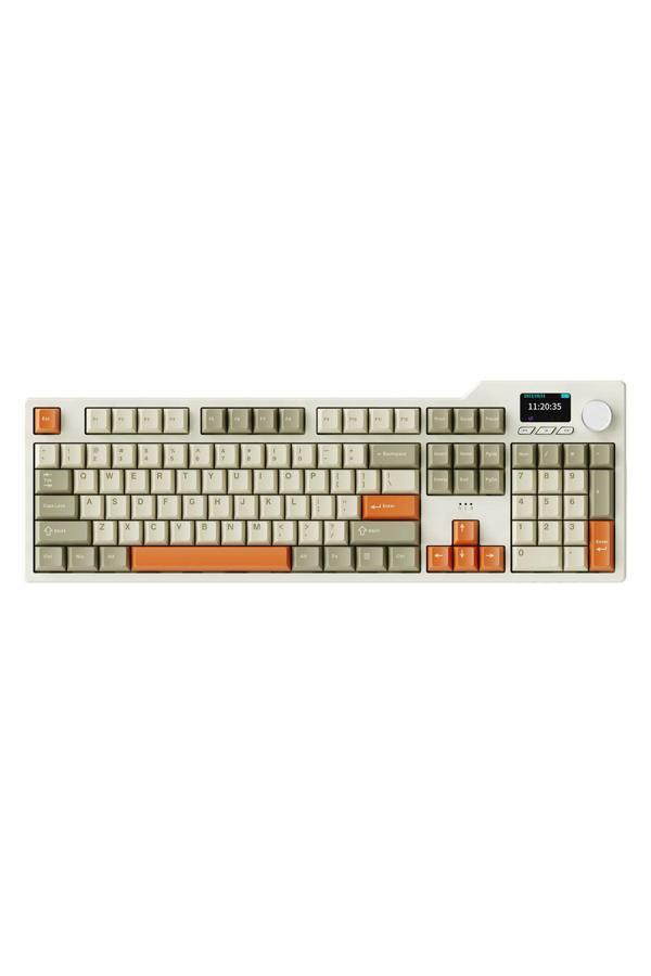 Coverzone Ajazz Ak35İ V3 Kablosuz Mekanik Oyuncu Klavyesi-Gasket Gövde Yapısı Tft Ekranlı Bej/Avakado Switch - Image 1