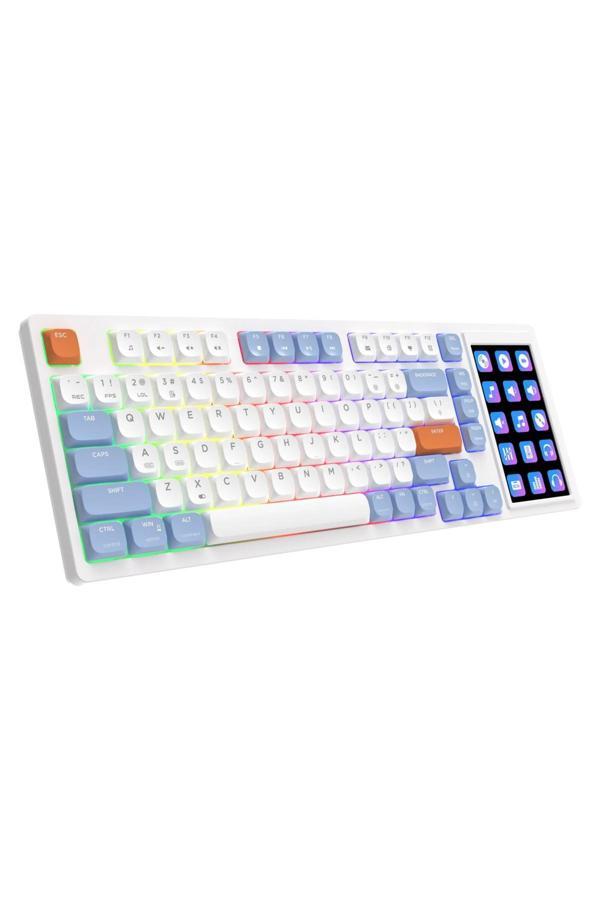 Coverzone Ajazz Akp815 %75 Low Profile Mekanik Klavye 4.33'' Ekran Programlanabilir Rgb Gasket Brown Switch - Image 1