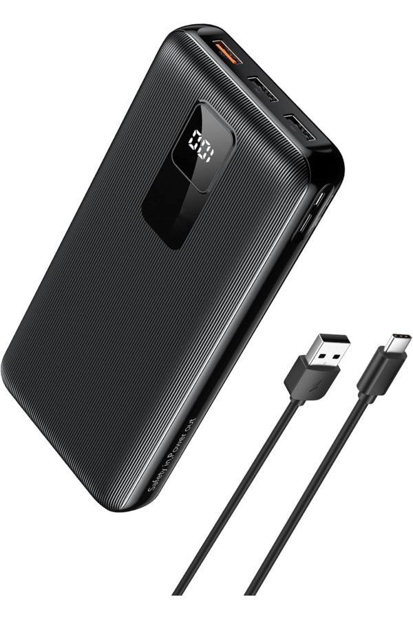Dunspin Led Ekranlı Powerbank 20000Mah Dahili Type-C Kablo Dahili Lightning Kablo İphone Uyumlu Ds-W09S - Image 1