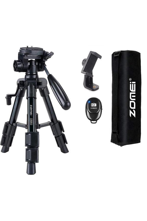 Coverzone Zomei Q100 Tam Profesyonel Tripod Kaliteli Alüminyum Taşınabilir Tripod Bluetooth Kumandalı - Image 1