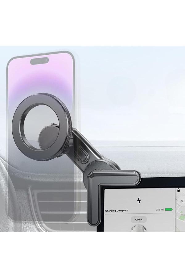 Coverzone Tesla Ve Multimedia Ekranlı Araç Uyumlu Telefon Tutucu Mag Screen, Universal Araç İçi | Zr1082 - Image 1