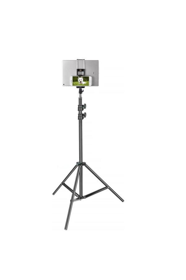 Coverzone Tripod Tablet Tutucu 2İn1 Telefon Tutucu Başlık Standart Çift Taraflı Universal Yatay Dikey Kullanım - Image 1