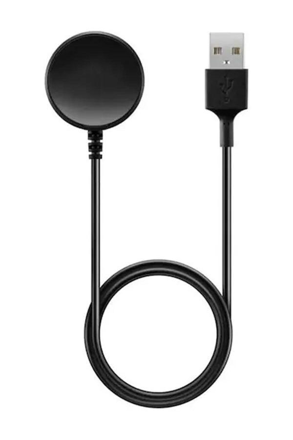 Coverzone Samsung Galaxy Watch 6 İle Uyumlu Akıllı Saat Usb Şarj Aleti Akıllı Saat Şarj Kablosu Manyetik Siyah - Image 1