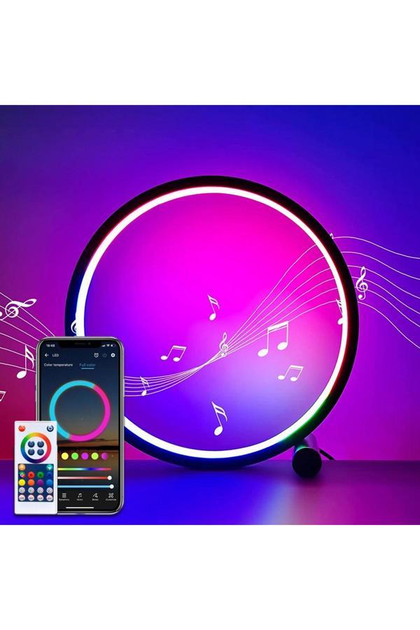 Coverzone Akıllı Rgb Led Gece Lambası Masaüstü Atmosfer Masa Lambası Bluetooth App Kontrol Yatak Odası 052Wifi - Image 1