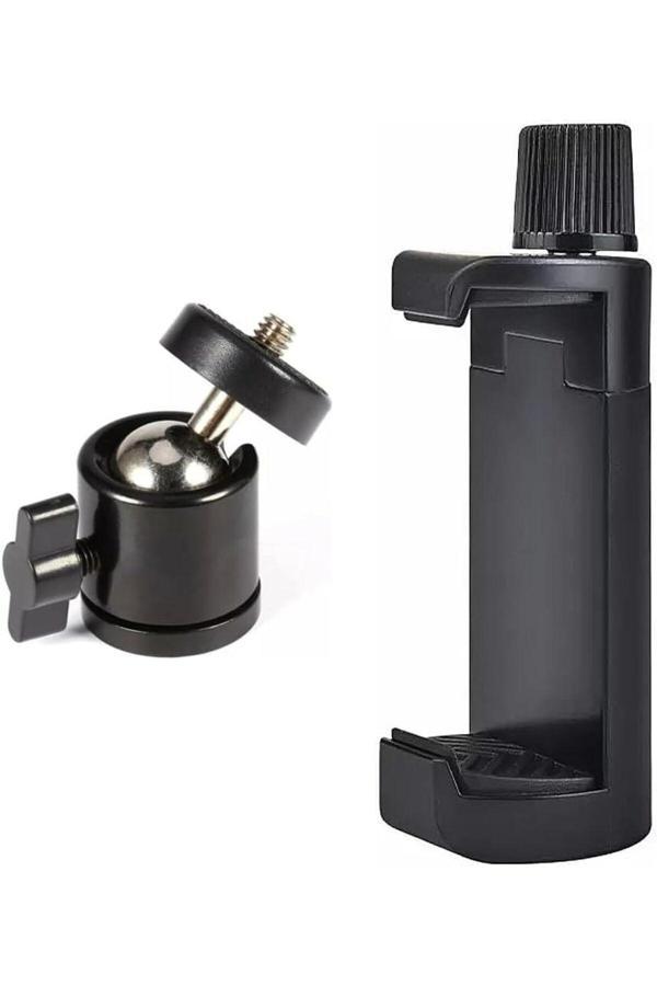 Coverzone Telefon Tripod Tutucu Başlık + Tripod 90 Derece Yönlendirme Aparatı 360 Derece Dönebilen Başlık - Image 1