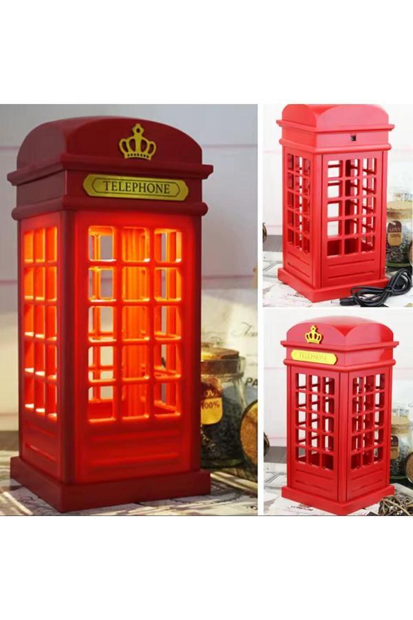 Coverzone Londra Telefon Kulübesi Retro Dokunmatik Masa Lambası Hediyelik Dekoratif Süs - Image 1