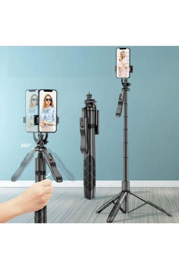 Coverzone Profesyonel Tripod Ve Selfie Çubuğu L16 Bluetooth Uzaktan Kumandalı 153 Cm Ayarlanabilir Tripod - Image 1