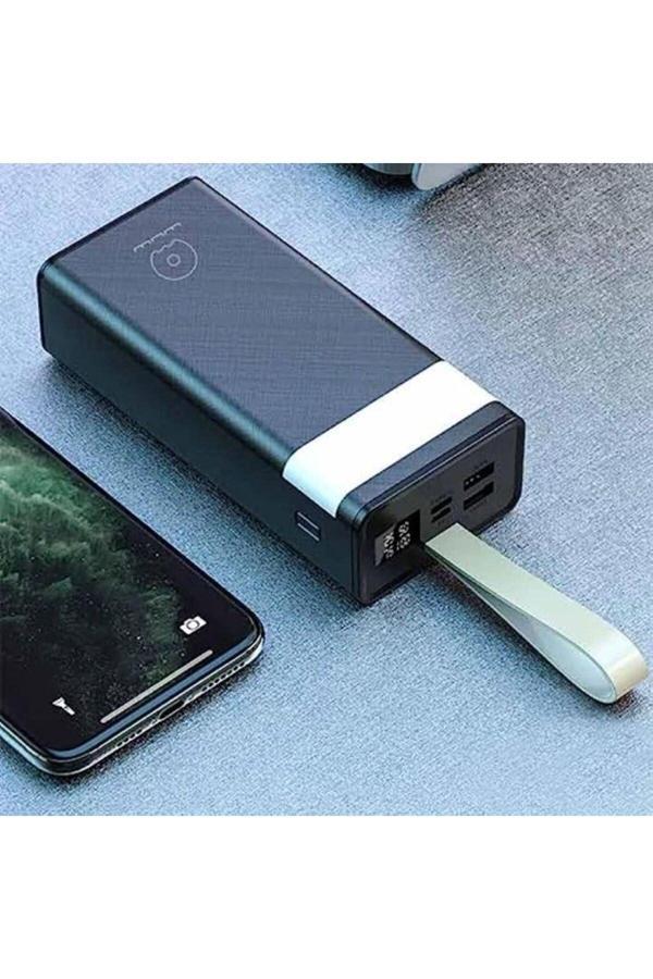 Coverzone Powerbank Led Işıklı Şarj Durumu Göstergesi Taşıma İpli Ofiste Evde Güç Bankası 40000 Mah Wuw - Image 1
