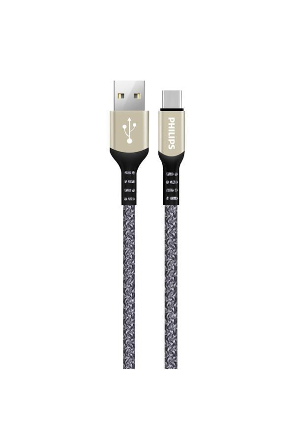Philips Usb-C Şarj Ve Data Kablosu, Hızlı Şarj, 3A Yüksek Akım, 1 Metre, Dayanıklı Örgü Kablo,Dlc5001A - Image 1