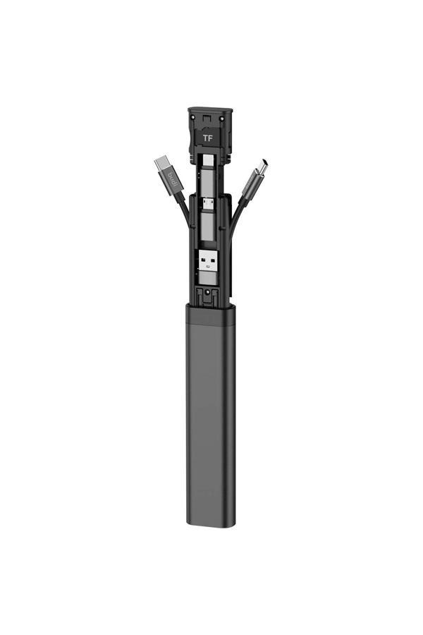 Coverzone Cable Stick 9'U 1 Arada Temel Seyahat Şarj Ve Veri Senkronizasyon Kablo Çubuğu - Siyah Dc516B - Image 1