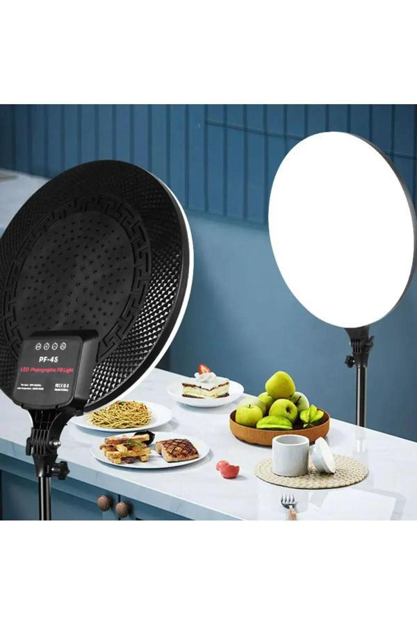 Coverzone Beyaz Led Aydınlatma Kumandalı Yayıncı Youtuber Twich Işığı Ürün Fotoğraflama Tripodlu 25Cm 10 Inç - Image 1