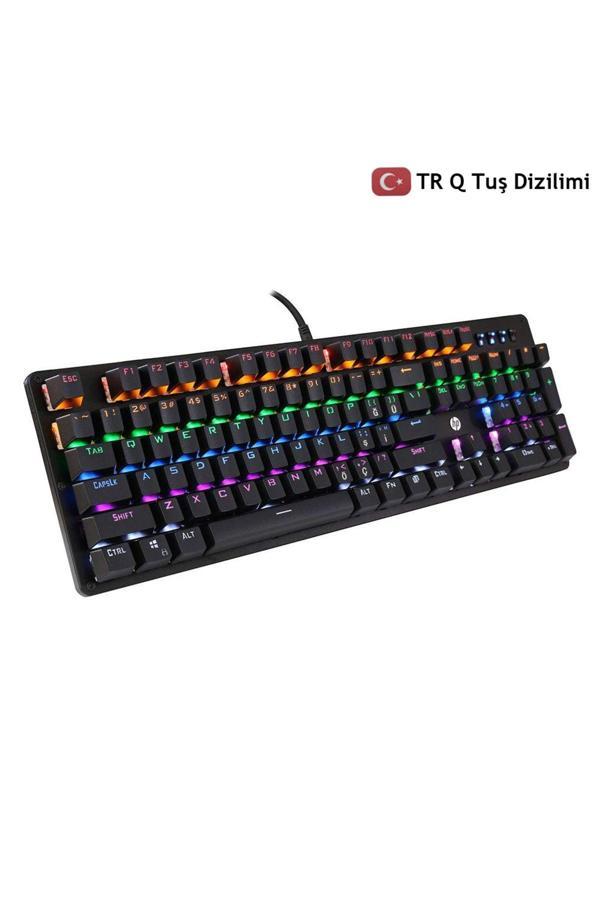 Hp Gk100F Mekanik Gaming Klavye Rgb Işıklı Kablolu Klavye Şık Zafir Modern Tasarım Türkçe Q Klavye - Image 1