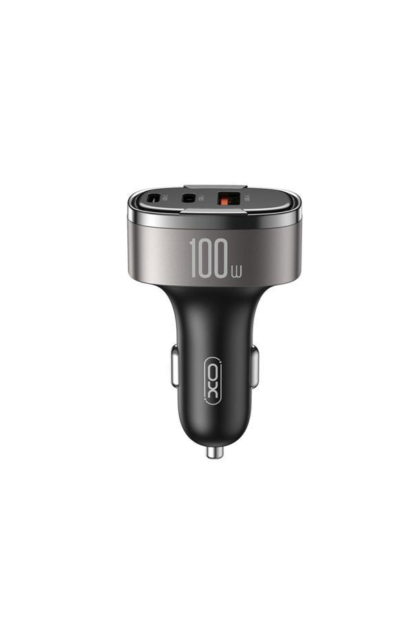 Xo 100W Araç Hızlı Şarj Adaptörü Cc61,Dijital Ekran|Hızlı Şarj,1X Usb-C,1X Usb-A,1X Lightning - Image 1
