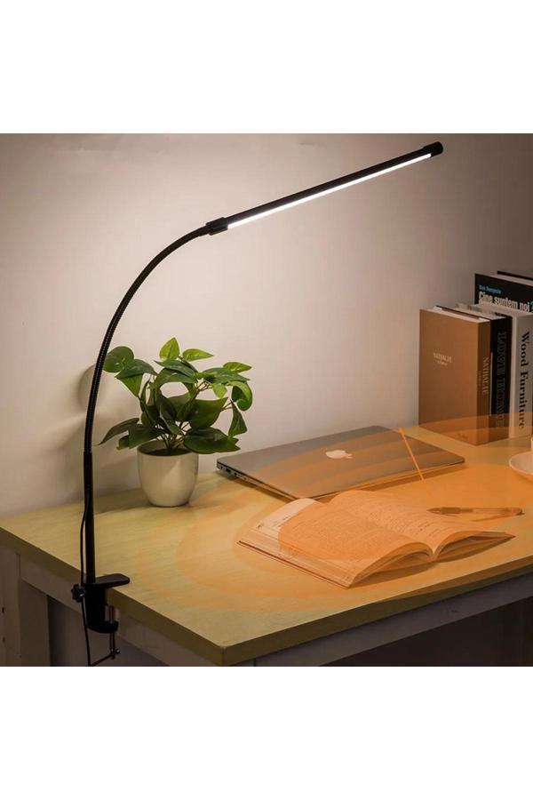 Coverzone Led Masa Lambası - 12W Usb, Esnek Kol, Klipsli, 3 Renk Sıcaklığı, Kısılabilir Dimmerli Sy-555 - Image 1