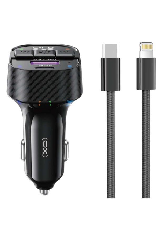 Xo Bcc17 Araç Bluetoothv5.3 Mp3 Ve Şarj Cihazı,Lightning Örgü Kablo,30Wpd Hızlı Şarj,Fm Verici,Mp3/Wav - Image 1