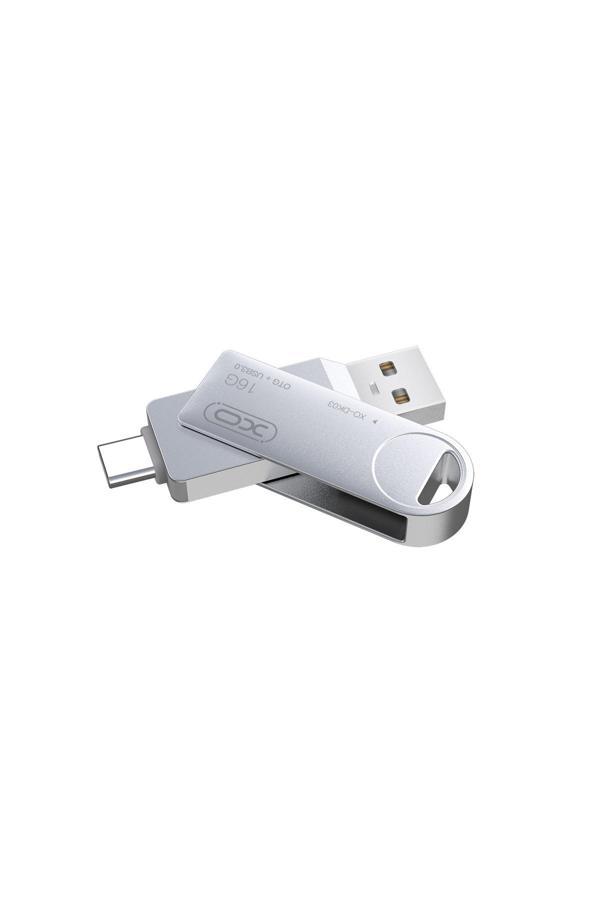 Xo Dk03 256Gb Metal Gövdeli Koruyucu Tasarım Usb+Usb-C Bellek Flash Disk - Image 1