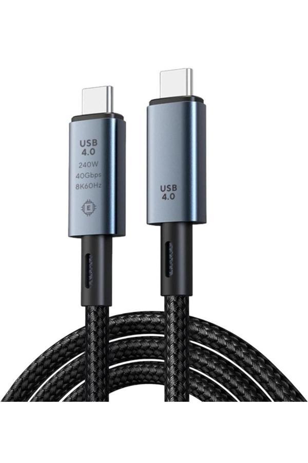 Coverzone 40Gbps 240W 4.0 Thunderbolt Type-C To Type-C Şarj, Data 8K 60Hz Görüntü Aktarım Kablo 2 Metre Cz855 - Image 1
