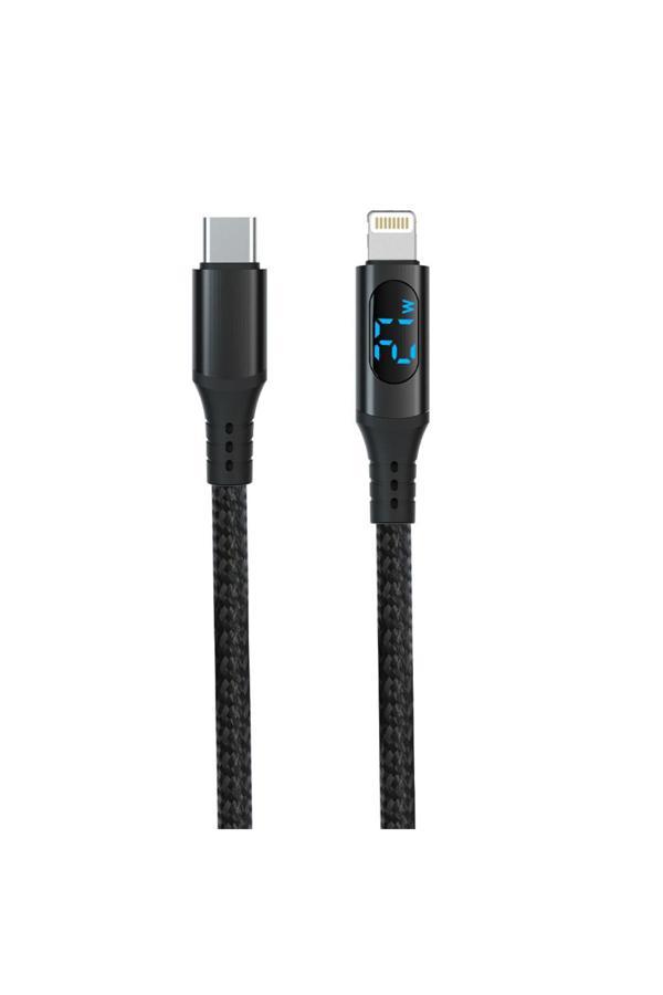 Coverzone Pd27W Hızlı Şarj Kablosu, Led Ekranlı, 480Mbps Type-C To Lightning Kablo 1 Metre U05Cl - Image 1
