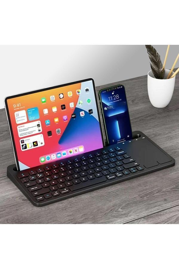 Coverzone Şarjlı Bluetooth Touchpad Türkçe Q Klavye İpad Pro 12.9 Uyumlu Tablet Ve Telefon Bağlantı Zr731 - Image 1