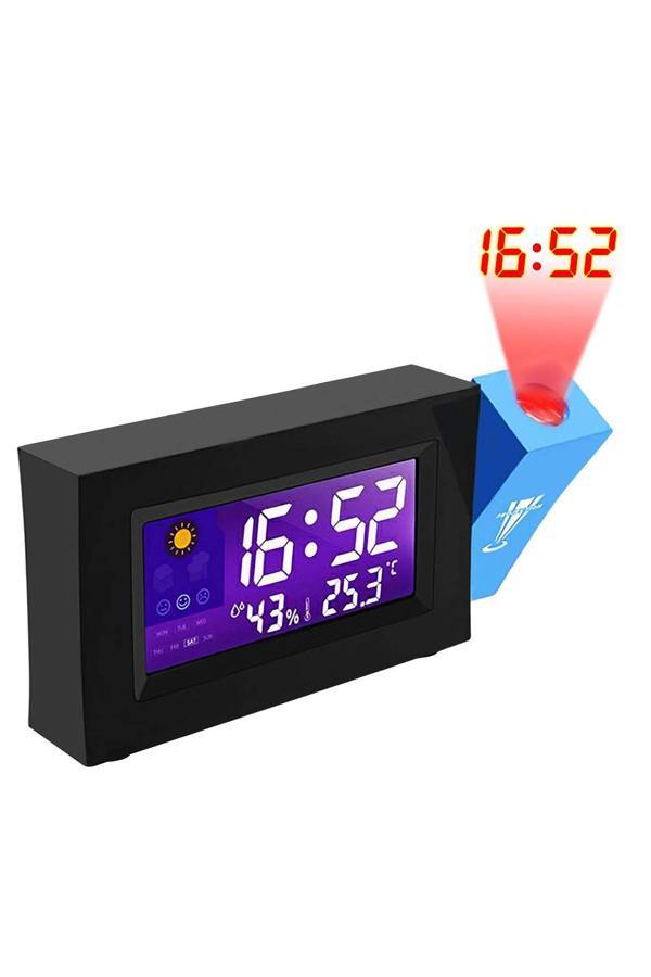 Coverzone Projeksiyonlu Dijital Saat - Usb Şarj, Hava Durumu, Sıcaklık, Nem, Erteleme Fonksiyonlu - 8290 - Image 1