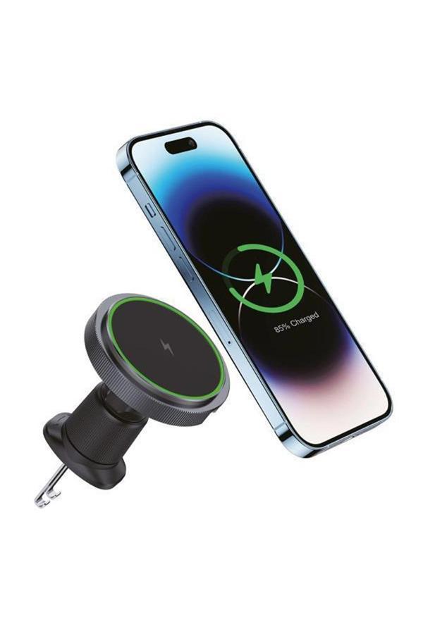 Coverzone Magnetic 15W Kablosuz Araç İçi Cep Telefonu Şarj 2İn1 Telefon Tutucu Ve Şarj D12 - Image 1
