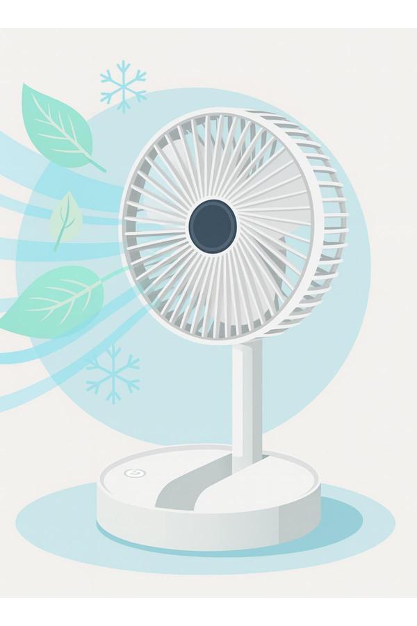 Coverzone Yüksekliği Ayarlanabilir 31Cm - 37 Cm Mini Fan Şarjlı Telefon Tutuculu 3 Kademeli Vantilatör Fs-21 - Image 1