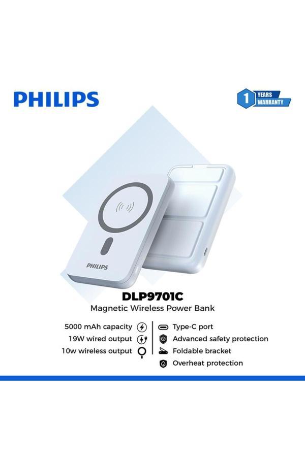 Philips Magsafe Kablosuz Powerbank,5000 Mah,Stand Özellikli,Usb-C Ve Usb-A Çıkışlı,Hızlı Şarj,Li-Po,Dlp9701C - Image 1
