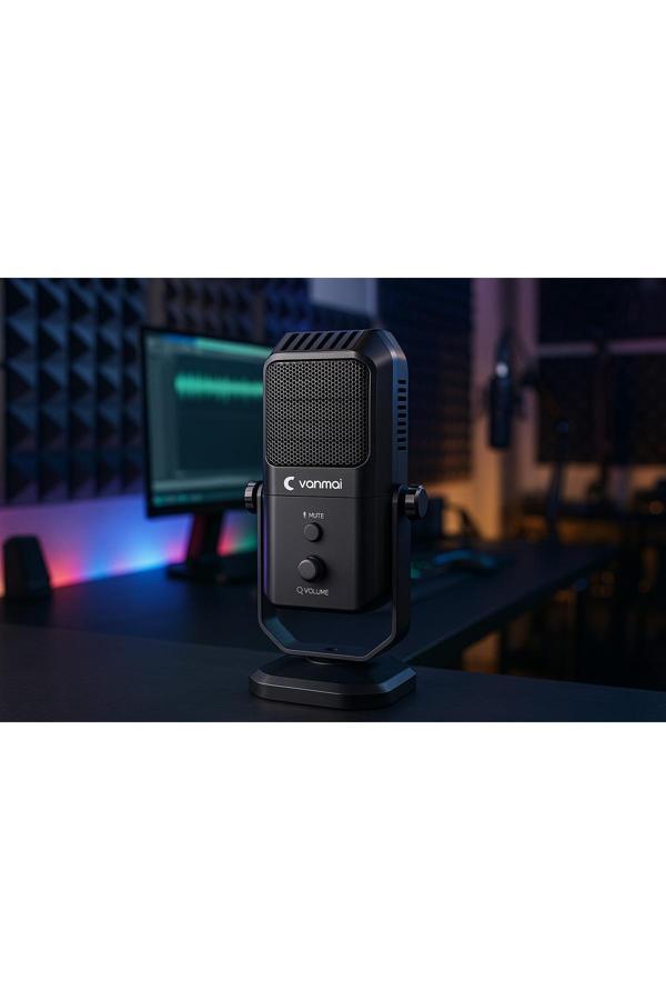 Coverzone Usb Mikrofon Condenser, 4 Yönlü, 20Hz-20Khz, Sessize Alma Tuşlu, Ses Ayarlı, 15Mm Stand - Sf-900 - Image 1