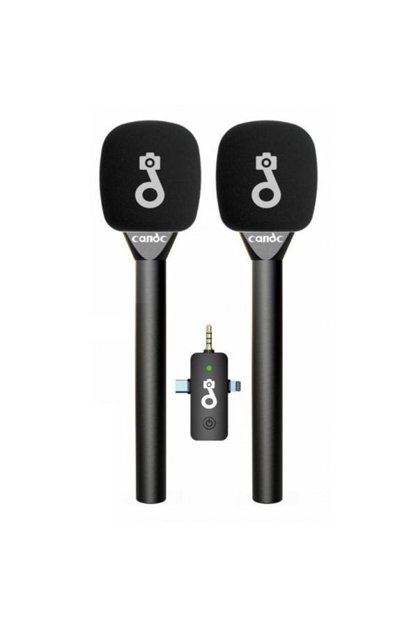 Coverzone 2Tx Kablosuz Mikrofon - El Ve Yaka Tipi, 50M, 2.4Ghz, Tak-Çalıştır, Röportaj & Canlı Yayın - Image 1