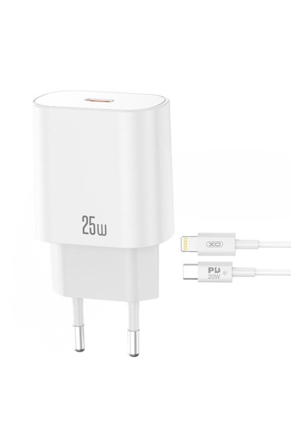 Xo Hızlı Şarj Adaptörü Ce25|Lightning Kablo|25W Max Power|Akım Korumalı|Hızlı Şarj Çip|Tablet,Notebook - Image 1