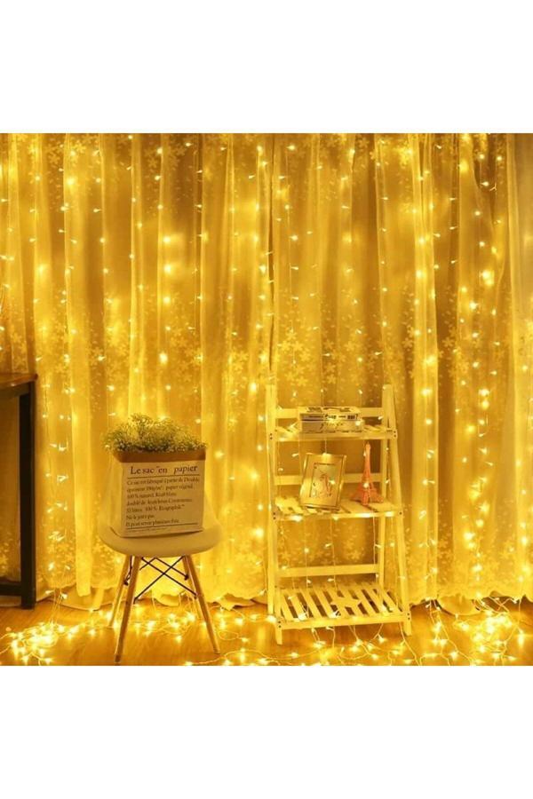 Coverzone 3 X 3 Metre 12 Saçak 240 Led Işık Zinciri Dekoratif Fişli Aydınlatma Ev Dekorasyonu Salon Süsleme - Image 1