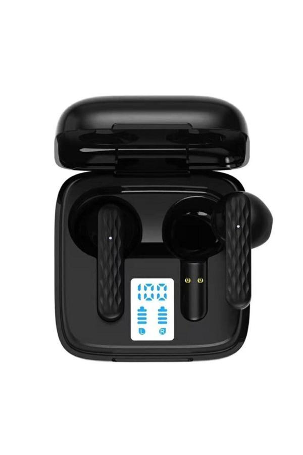 Coverzone Kablosuz Tws Bluetooth Type-C Led Ekranlı Kulakiçi Kulaklık Siyah - Image 1