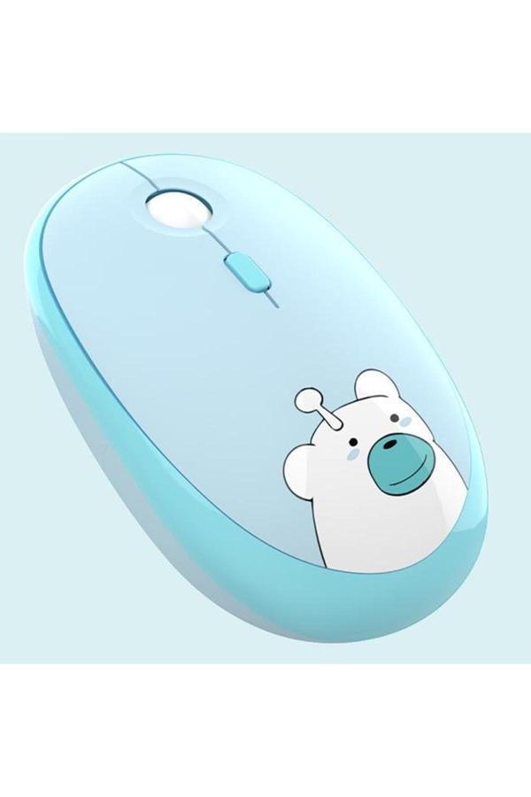 Coverzone Kablosuz Wireless Mouse Renkli Ayıcık Tasarım Kablosuz Sessiz Bilgisayar Laptop İçin Pilli Fare M2 - Image 1