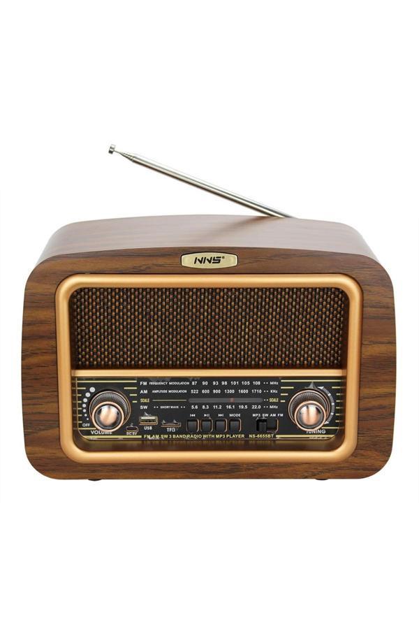 Coverzone Retro Radyo Taşınabilir Bluetooth Speaker Ve Hoparlör Klasik Antika Tarzı 18Cm X 28Cm 6655 - Image 1