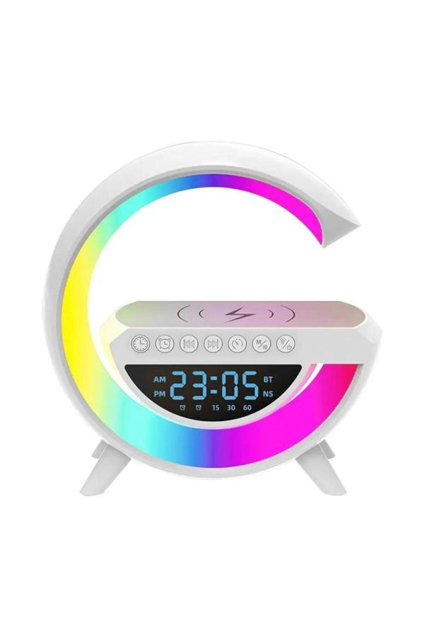 Coverzone Telefon Kablosuz Şarj İstasyonu Speaker Özellikli Led Işıklı Fm Radyolu Bluetooth Speaker Bt3401 - Image 1