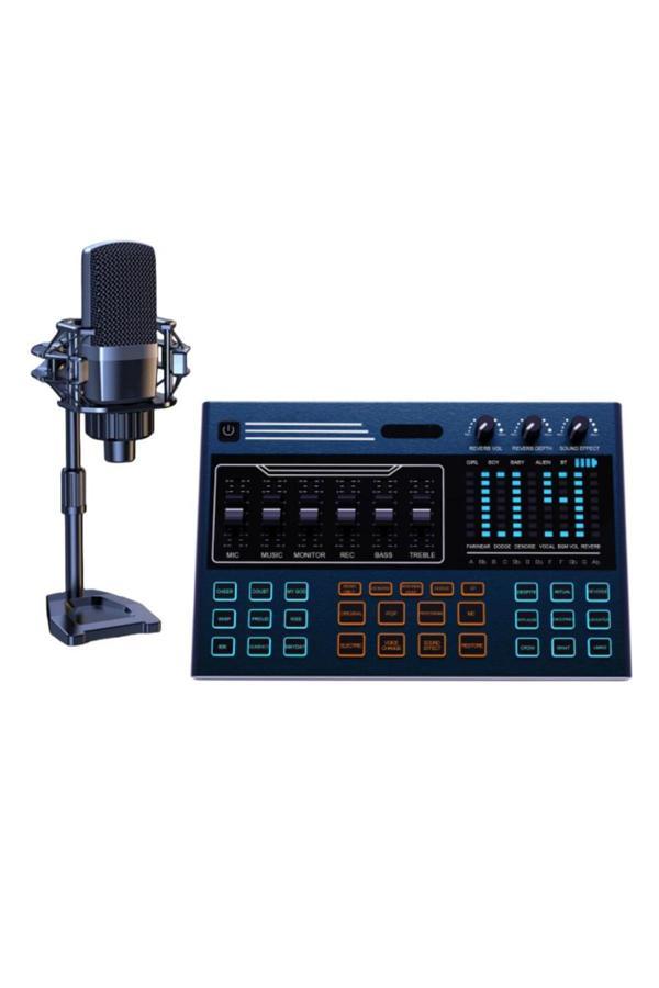 Coverzone Profesyonel Podcast Mikrofon Ses Kartı Kiti Pc Dizüstü Bilgisayar Için Vlog Canlı Youtuber G6-A - Image 1