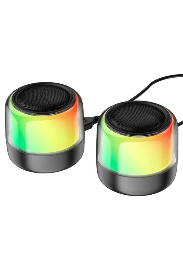 Coverzone Borofone Çiftli Rgb Işıklı Kablolu Veya Kablosuz Stereo Speaker Bluetooth Taşınabilir Hoparlör Bp12 - Image 1