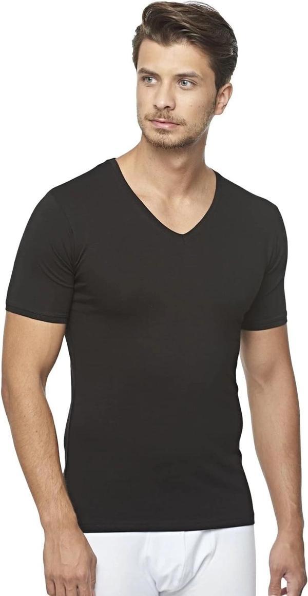 Star 206 Modal Yarım Kol V-Yaka T-Shirt Atlet - Image 1