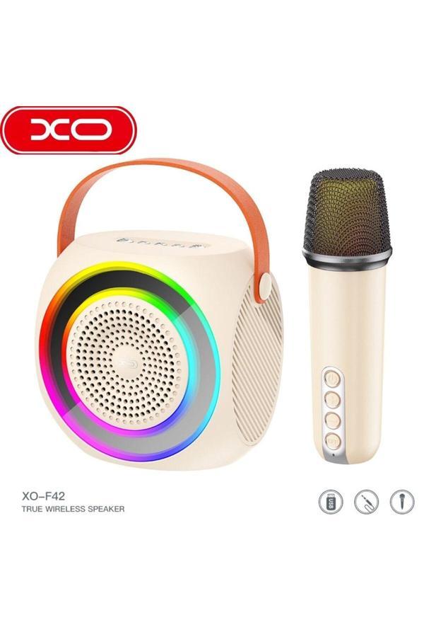 Xo F42 Kablosuz Bluetooth Hoparlör Ve Karaoke Mikrofon – 10W Güç, Rgb Işıklı, Tf Kart & Usb Destekli - Image 1