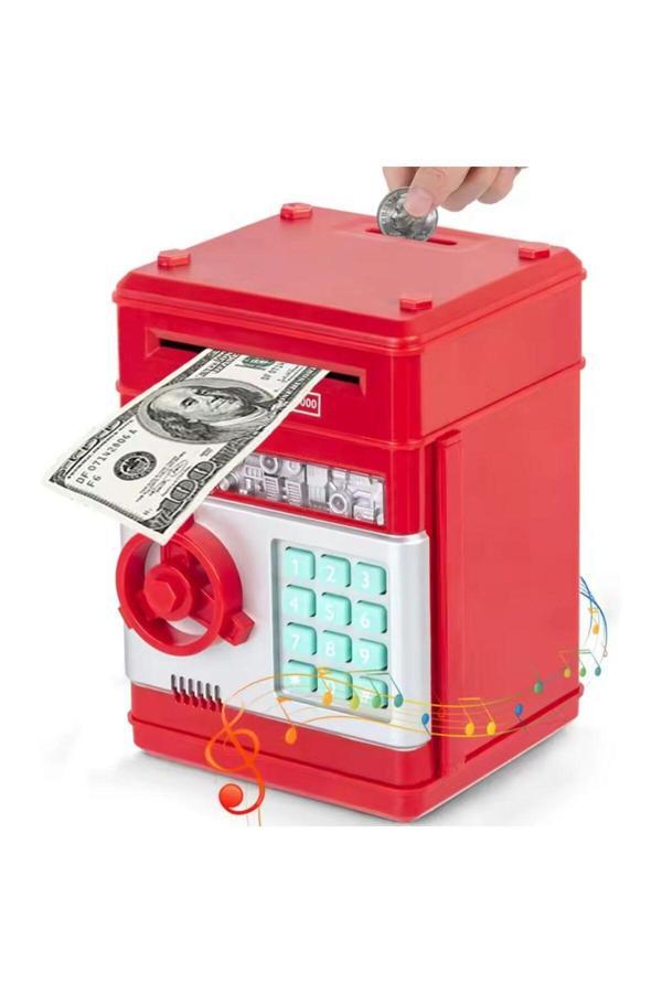 Coverzone Melodili Atm Metal Ve Kağıt Para Kumbarası Şifreli Para Biriktirme Alışkanlığı Dekoratif Hediyelik - Image 1