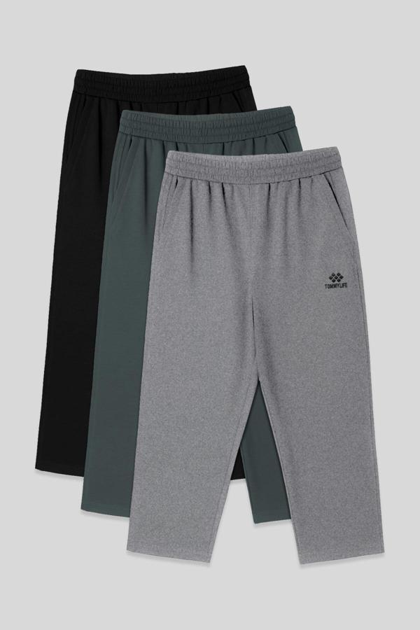 Standart Fit 3lü Paket Siyah-Haki-Gri Melanj Erkek Kapri - 83102 - Image 1